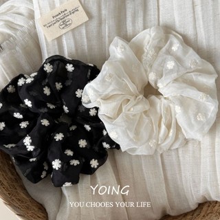 Yoing / Phong Cách Mới Phong Cách Hàn Quốc Thêu Hoa Scrunchy Dây Buộc Tóc Phong Cách Lười Scrunchy Phụ Kiện Tóc