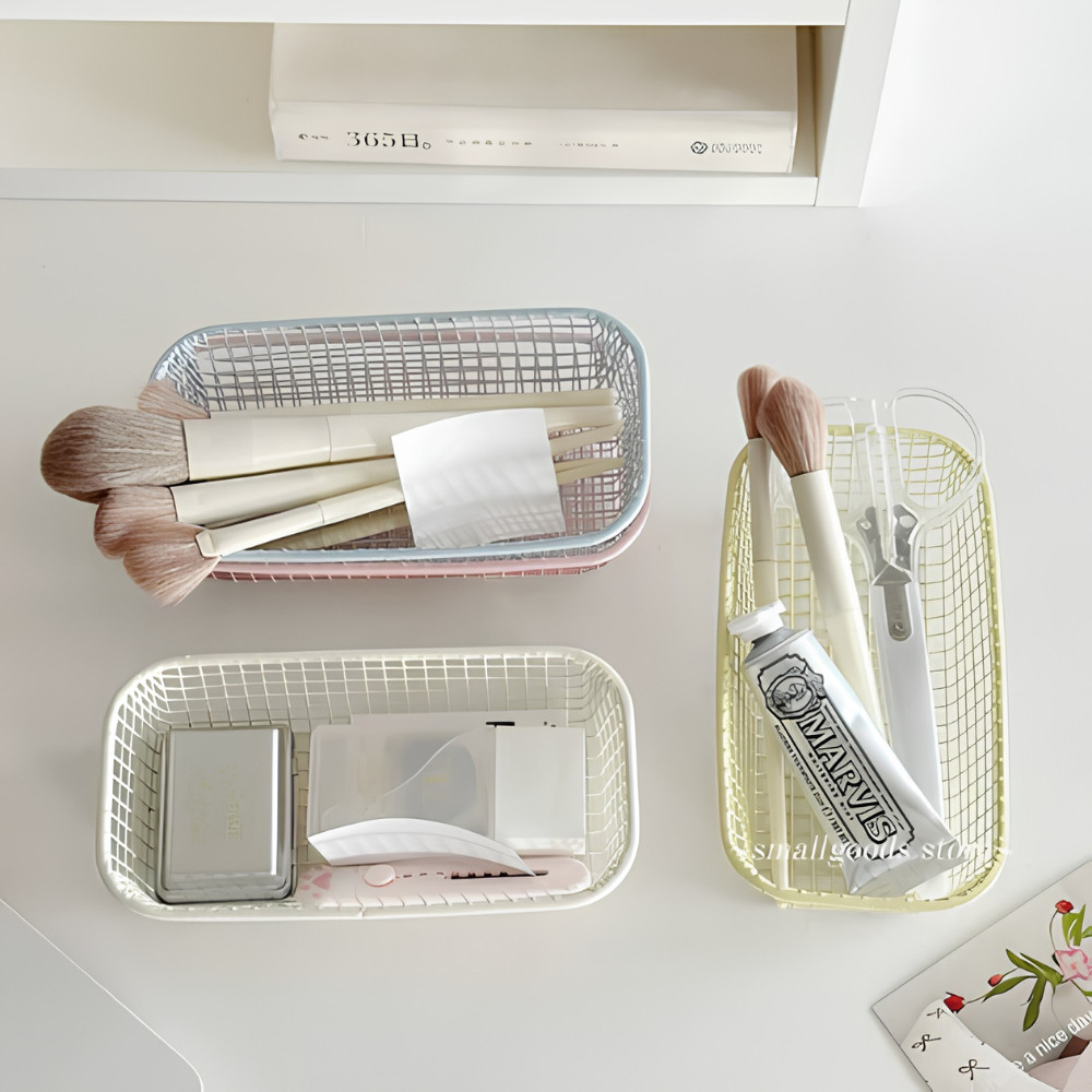 Rổ Sắt Mini Để Bàn HomeMate Đa Năng, Giỏ Lưới Đựng Bút, Cọ Makeup, Mỹ Phẩm, Đồ Trang Trí Phong Cách Hàn Quốc
