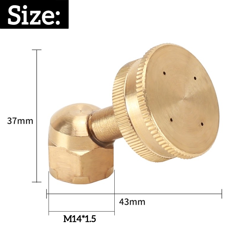 Béc Phun Thuốc Bằng Đồng 4/5/8 Lỗ Cong Béc Xịt Thuốc Tưới Cây Phun Sương Ren 14mm