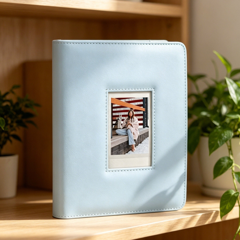 Album ảnh Instax mini 3 inch, 288 trang, tương thích với Instax Mini 12/11/9, chất liệu da PU, bìa trắng