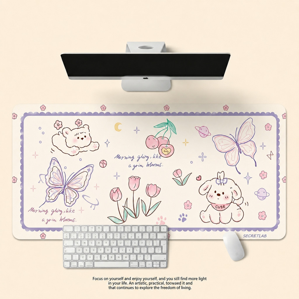 Thảm lót chuột lớn nâng cấp 35x80cm chống nước chống trượt màu pastel dễ thương cho bàn học làm việc trang trí quà tặng