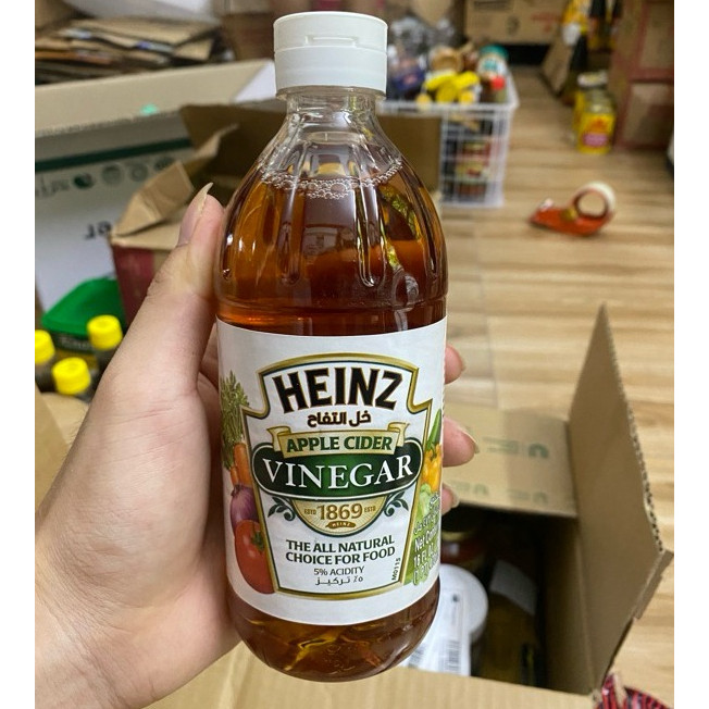 Giấm Táo Heinz Chai 473ml Chai Nhựa Dùng Chế Biến Món Ăn, Thêm Hương Vị Tốt Cho Sức Khỏe