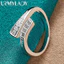 URMYLADY Bạc 925 Interweave Zircon Nhẫn Nữ Tiệc Cưới Thời Trang Quyến Rũ Trang Sức