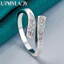 URMYLADY Bạc 925 Interweave Zircon Nhẫn Nữ Tiệc Cưới Thời Trang Quyến Rũ Trang Sức