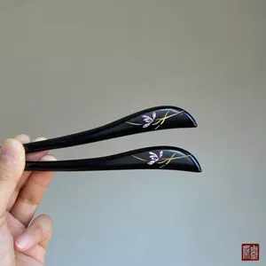WHX-Hairpin {Yinglan} Kẹp tóc không phải kiểu Âu Màu tím Ebony Kẹp tóc Trung Quốc mới Kẹp tóc phong lan Kẹp tóc Trung Quốc