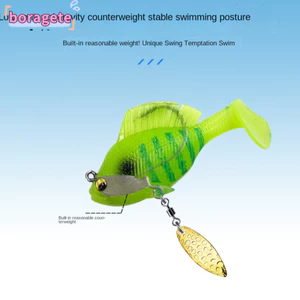 BORAGETE SwimBait, Jig Mồi bass mềm nhân tạo có móc chì, Swimbait Bass Dark Sleeper Minnow Lure