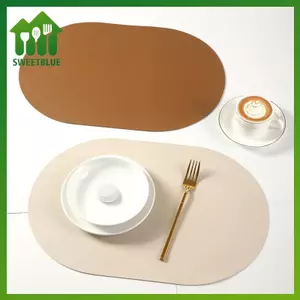 SWEET Da PU Placemat Thảm trải bàn chống thấm nước và chống dầu Nhà hàng phương Tây Thảm cách nhiệt n
