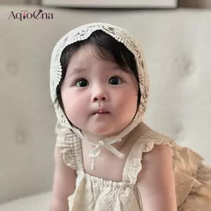 AqToCna Hoa Thêu Lưới Vải Ren Hoa Rỗng Mũ Công Chúa Mũ Bé Sơ Sinh Mũ Chụp Ảnh Sinh Nhật Chống Đỡ AqToCna