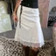 MAPLEPOET-Nữ Satin Midi Váy Ren Thanh Lịch Viền Rời Phù Hợp Với Đầu Gối Váy Cho Bữa Tiệc
