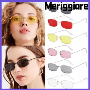 MERIGGIARE Kính râm nữ hình bầu dục nhỏ Nam nữ Kính mắt Kính râm kim loại