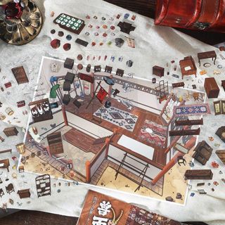My Cabin 33.0 Quá Khổ Cảnh Quan Dán My Cabin Ba Mươi Ba Ba Sổ Tay Vui Nhộn diy Dán