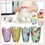 JRP 50 Chiếc Họa Tiết Hoa Tulip Muffin Cupcake Cốc Giấy Chống Dầu Cupcake Lót Nướng Muffin Cốc Đựng Bánh Dụng Cụ Trang Trí Muffin Bọc Trường Hợp JRP
