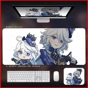 ST2 Genshin Tác Động Furina Mousepad Anime Bàn Phím Máy Tính Thảm Chống Trơn Trượt Hoạt Hình Focalors Miếng Lót Chuột Chơi Game Văn Phòng TS2