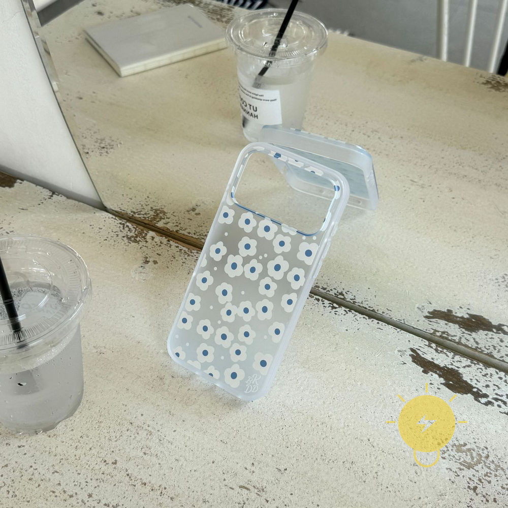 Phone Case For iPhone 17 Pro Max 16 15 TPU Transparent Flower Aesthetic Korean Cute