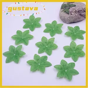 GUSTAVA 100 Chiếc Lá Hoa Hồng Mô Phỏng, Lá Vòng Hoa DIY Sắp Xếp Chống Đỡ Cây Lá Xanh Hoa Hồng, Cây Nhân Tạo Lá Hoa Hồng Trang Trí Lá Hoa Nhân Tạo