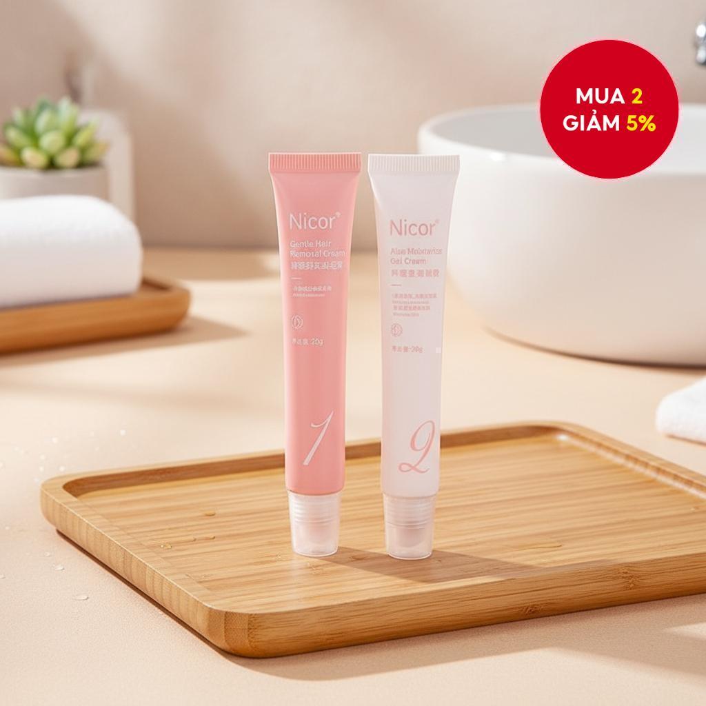  Kem tẩy lông môi Nicor dành cho nam và nữ, dịu nhẹ cho việc tẩy lông mặt và môi, lý tưởng để cắt tỉa râu mặt.