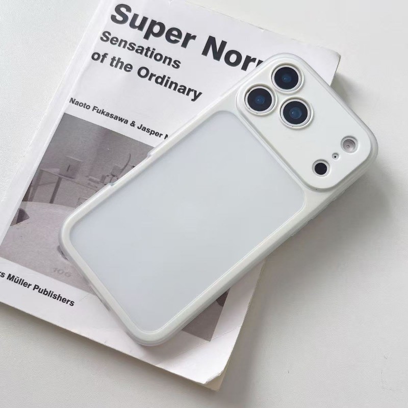 Ốp điện thoại viền silicon Acrylic mờ tối thiểu Thích hợp cho iPhone 17 16 15 14 13 Pro Max Ốp lưng