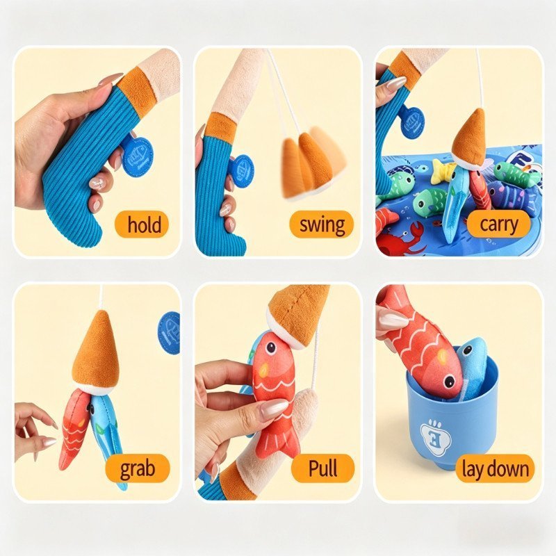 Đồ chơi Montessori,Bộ Câu Cá Trẻ Em Vải Mềm An Toàn,RÈN LUYỆN GIÁC QUAN,Giáo Dục Sớm Cho Trẻ Mới Biết đi