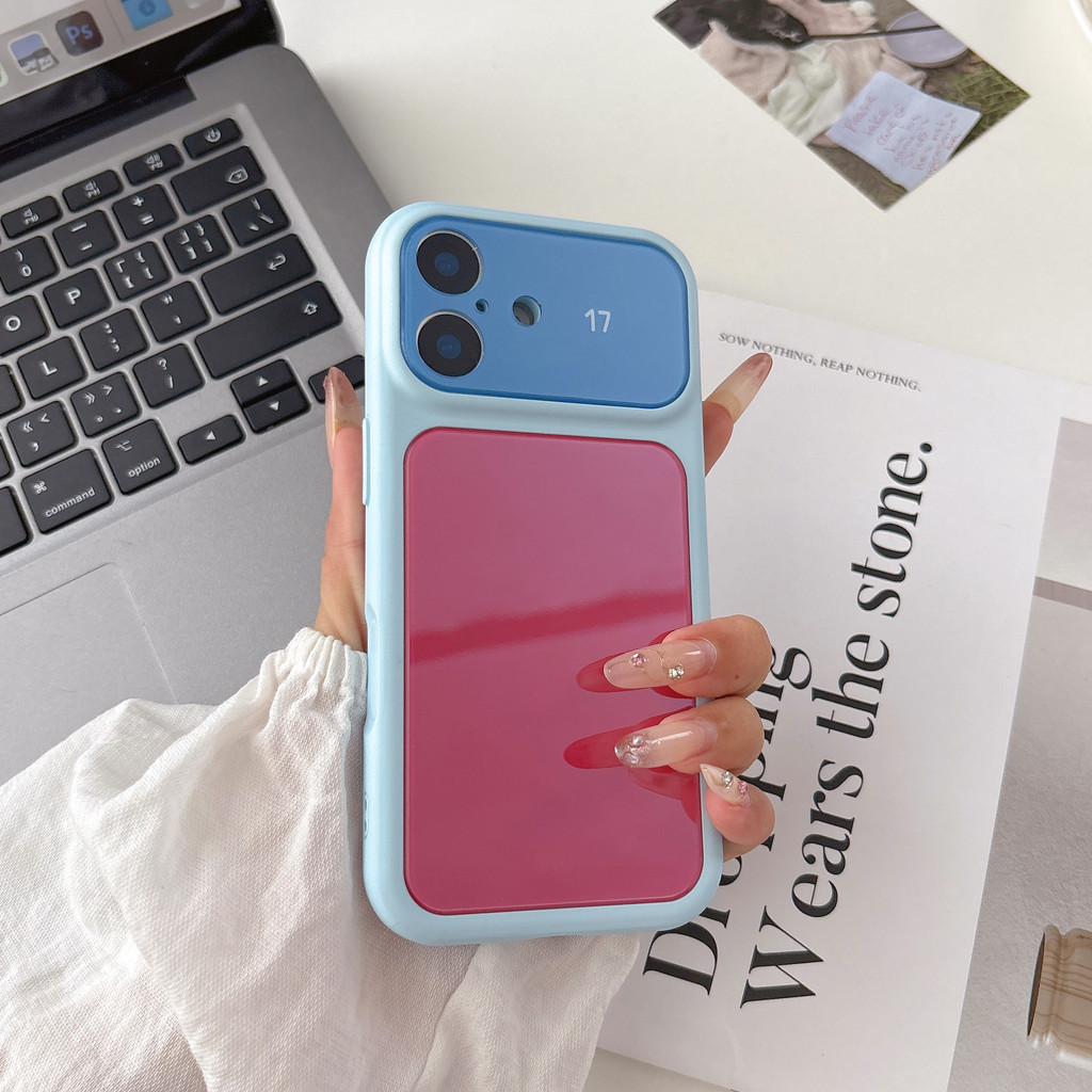 Ốp điện thoại cửa sổ màn hình lớn nhiều màu cho IPhone 17 Pro Max 17 16 15 14 13 Vỏ bảo vệ chống sốc