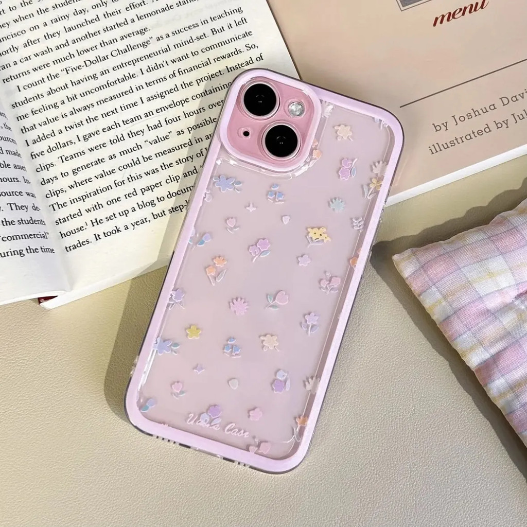 Hoa nhỏ đầy màn hình phù hợp với vỏ điện thoại 17, 15, 14, 13, chống rơi XRXS trong