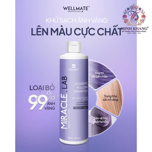 Dầu gội khử sắc tố vàng Wellmate GOODBYE YELLOW Mircale.lab Shampoo 250ml [ MK ]