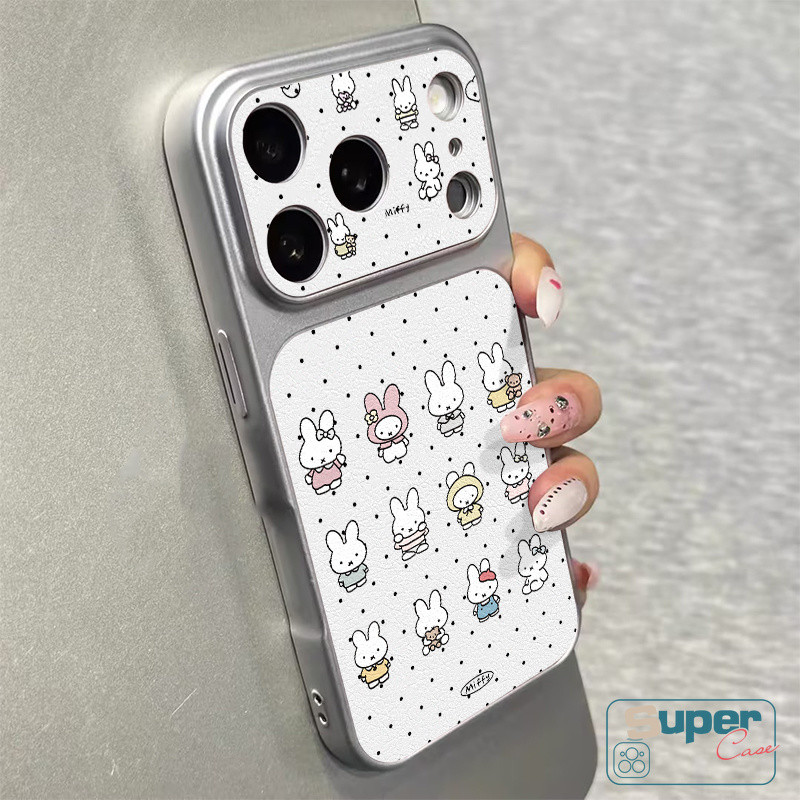 Vỏ đôi dễ thương Miffy Rabbit Wave Point Animal Avatar bằng tiếng Anh Ốp điện thoại cho IPhone Air XR 15 11 16 17 12 13 14 Pro Max 16 15 14 Plus 12 13 16 14 17 Pro
