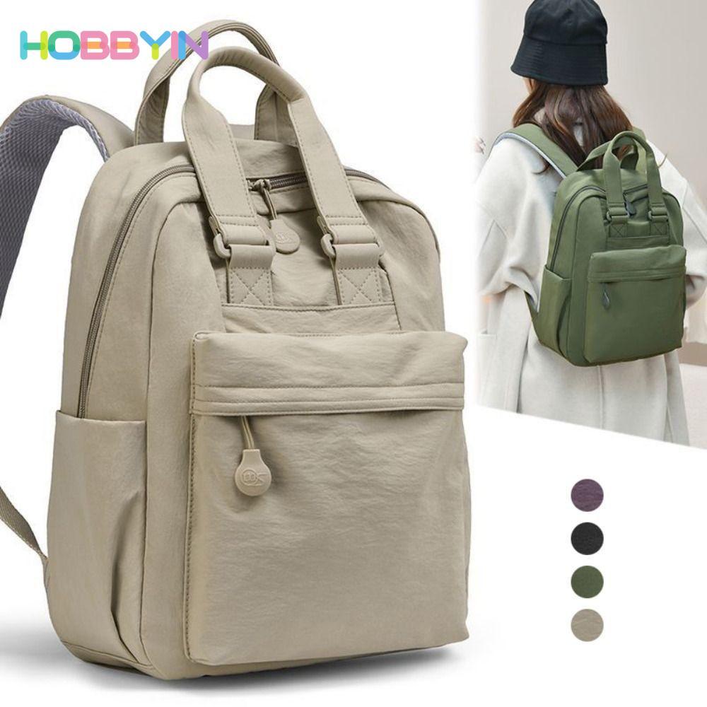 HOBBYIN Túi đựng máy tính xách tay HOBBYIN, Túi đeo vai nhẹ dung tích lớn, Túi đựng hành lý bằng vải màu trơn chất lượng cao chống thấm nước