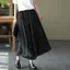 Mùa hè Retro Thanh lịch hai lớp Vải lanh lụa Culottes Nữ Thắt lưng thun Quần ống rộng dáng rộng cỡ lớn Cl
