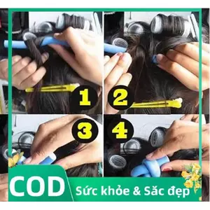 Trong Kho 5Pcs Curler Các Nhà Làm Mềm Bọt Uốn Cong Xoắn Curls Công Cụ Tự Làm Tạo Kiểu Tóc Con Lăn Cá Tuyết