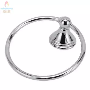 Vòng khăn GILL, Giá đỡ khăn bạc hợp kim kẽm bằng thép không gỉ, Giá treo khăn mạ crôm treo tường hiện đại Phòng tắm Nhà vệ sinh nhà bếp