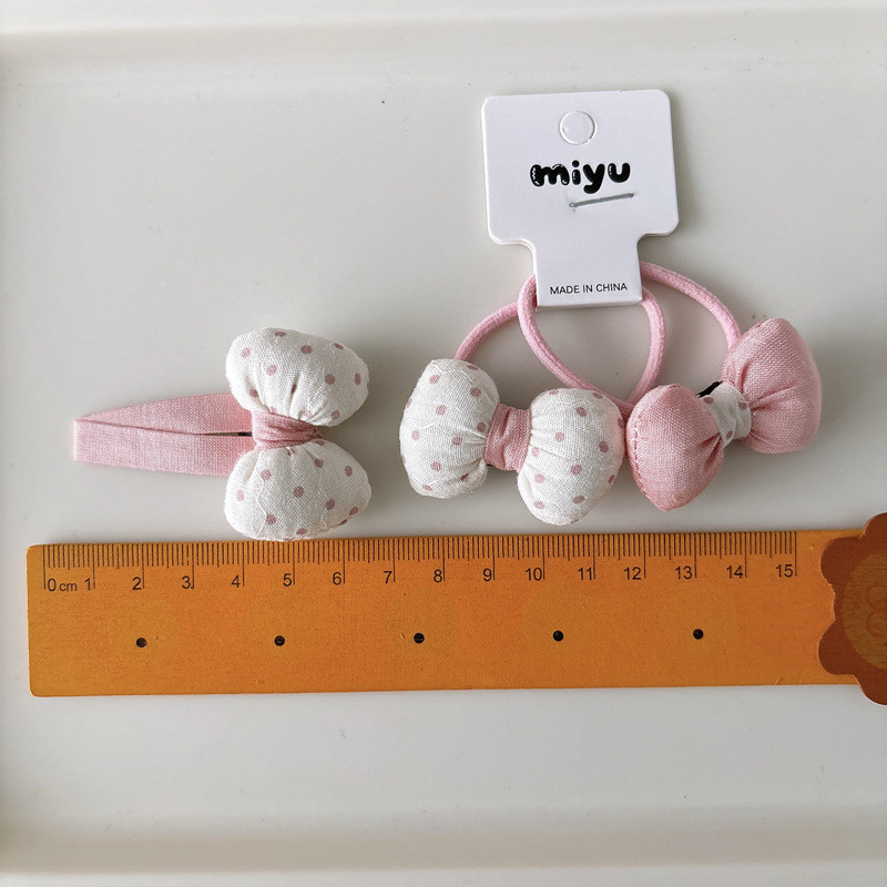 Bộ kẹp tóc nơ hồng ngọt ngào Bộ phụ kiện tóc cho bé gái