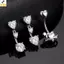 < YEI > Hình Trái Tim Zircon Series Tòn Ten Bụng Nhẫn Thép Không Gỉ Pha Lê Trái Tim Bụng Rốn Xuyên Nombril Trang Sức Mới