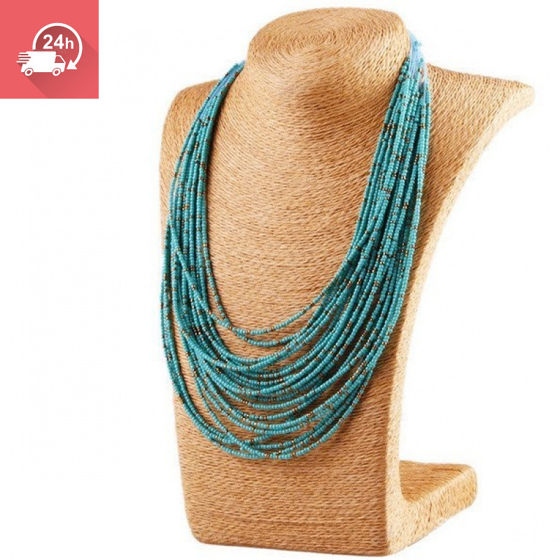 Châu Âu Mỹ Cổ Điển Đá Quý Phóng Đại Độc Đáo Vòng Cổ Phong Cách Mới Bohemian Chìm Nước Đá Nhiều Lớp Vòng Cổ Cơm