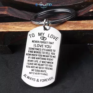 E-WOITD To My Love Móc Khóa Thép Không Gỉ Móc Chìa Khóa Vòng Lễ Tình Nhân Kỷ Niệm Đám Cưới Sinh Nhật Quà Tặng Giáng Sinh Cho Chồng Vợ Bạn Trai Bạn Gái E-WOITD