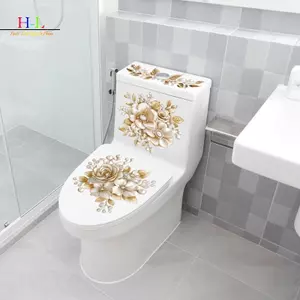 HL Ngọc Trai Vàng Sang Trọng Hoa Nhà Vệ Sinh Stier Chống Thấm Nước Tự Dính Trang Trí Phòng Tắm Stier Tường Stiers Trang Trí Nhà Cửa Stiers LMWU