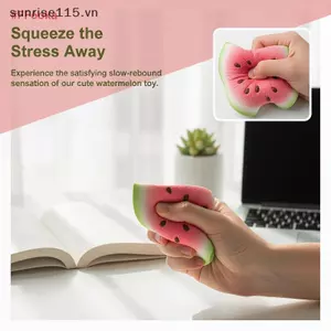 SRVN Đồ chơi dưa hấu giảm lo âu cho trẻ em Mềm mại dễ thương Bóp trái cây phục hồi chậm.