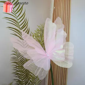 Bướm nhân tạo GAVESTO, Bướm giả gạc khổng lồ 30 / 50cm, Đạo cụ chụp ảnh bướm sợi lụa ngoài trời 2025