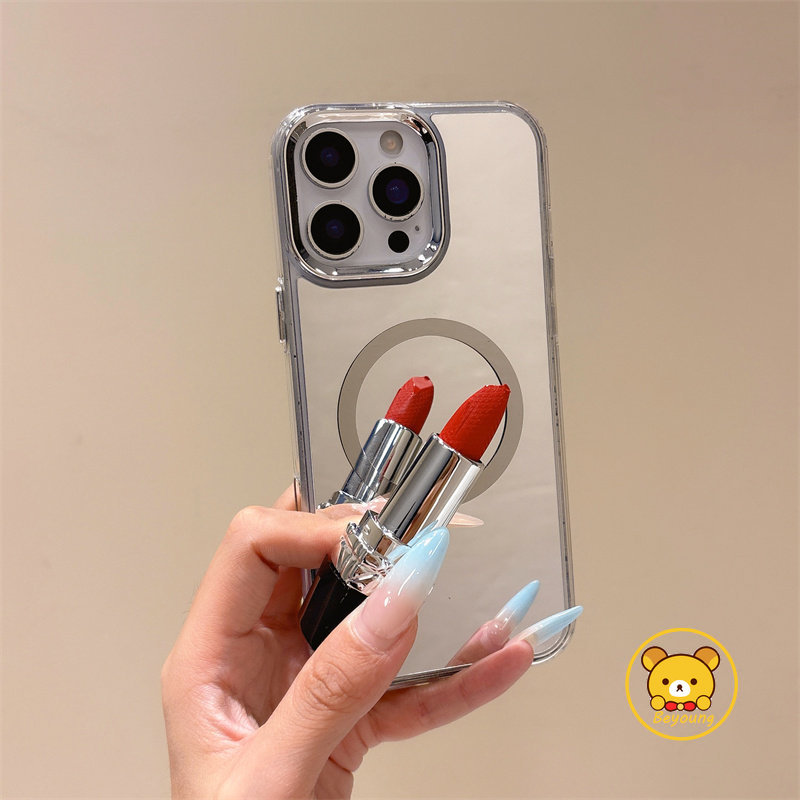 Ốp Điện Thoại Gương Từ Tính Kim Loại Cho Realme C35 C33 C30 C25S C25Y C21Y C20A C17 C15 C12 C11 C1 Vỏ Sạc Không Dây