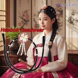 Mũ nón WANYEDI Hanbok, Thanh lịch với vòng buộc tóc tua rua, Mũ đội đầu tóc quyến rũ cho điệu múa cổ điển