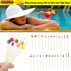 WOODNEST 100 Chiếc Thanh Trái Cây Tiệc Cưới Cung Cấp Salad Sandwich Tăm Cupcake Trái Cây Nĩa Salad Rau Que Thực Phẩm Trái Cây Cocktail Trang Trí