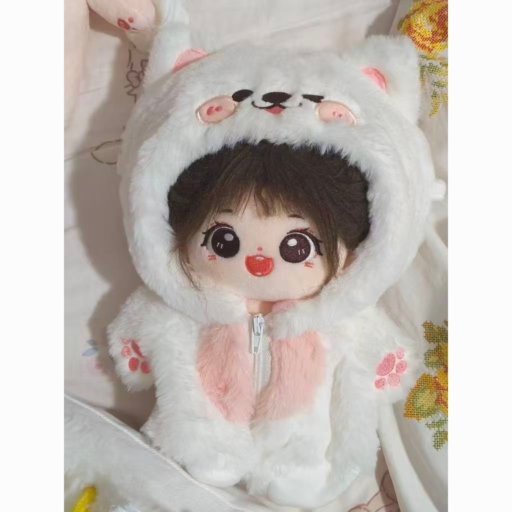 Samoyed Quần Áo Cho Bé 20CM Jumpsuit Động Vật Nhỏ Dễ Thương Hoạt Hình Búp Bê Sang Trọng Động Vật Jumpsuit Phụ Kiện 6.10