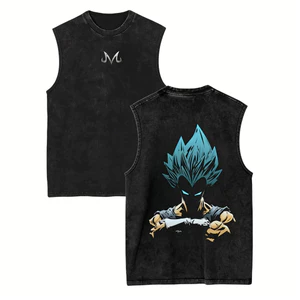 2026 DBZ Vegeta Anime Tank Top Unisex, Áo thun không tay mùa hè Harajuku, Đồ dạo phố thoáng khí mềm mại