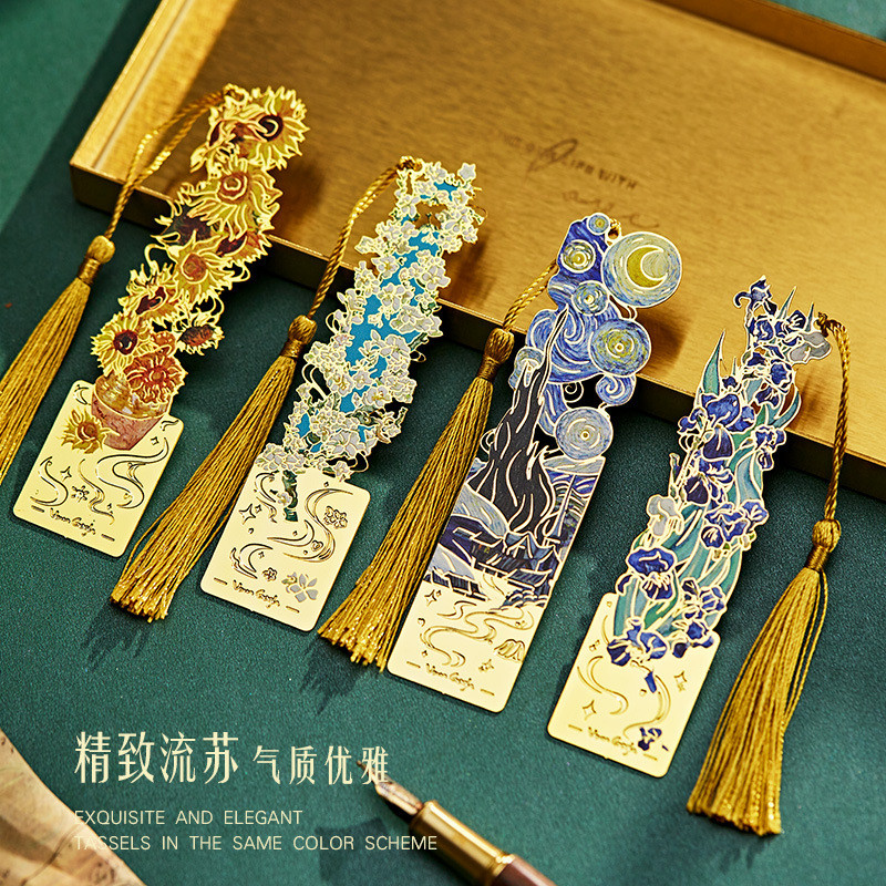 Retro Van Gogh Tranh Sơn Dầu Kim Loại Đánh Dấu Trang Giá Trị Cao Rỗng Cổ Điển Văn Hóa Sáng Tạo Lưu Niệm Sinh Viên Phần Thưởng Tốt Nghiệp Quà Tặng