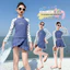 Đồ bơi bé gái 2026 Phong cách mới Áo dài tay chấm bi cho trẻ em + Váy xù Đồ bơi thời trang
