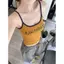 Hot Girl Chữ cái gợi cảm Màu sắc tương phản Sling Slimer Look Yoga thể thao với miếng đệm ngực bên trong