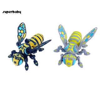 (Superbaby) Trang trí bàn làm việc của ong Cơ trang trí ong 3d In hình con ong cơ khí Cyberpunk Hornet sưu tập với các khớp di chuyển Đồ chơi Fidget khớp nối để giảm căng thẳng