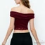 MAPLEPOET-Áo dệt nữ lệch vai Slim Fit Áo thun ren ngắn tay viền