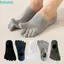 FUHUIOT Tất Năm Ngón, Tất Năm Ngón Chống Trơn Trượt Cotton, Cảm Giác Thoáng Mát Miệng Nông Màu Trơn Thoáng Khí Không Thể Hiện Tất Hoạt Động Thể Thao