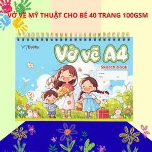 COMBO 3 QUYỂN Vở Vẽ A4 40 trang, vở mỹ thuật Cho Bé Giấy Dày Mịn Vẽ xoắn Lò Xo Bền Đẹp 100gsm
