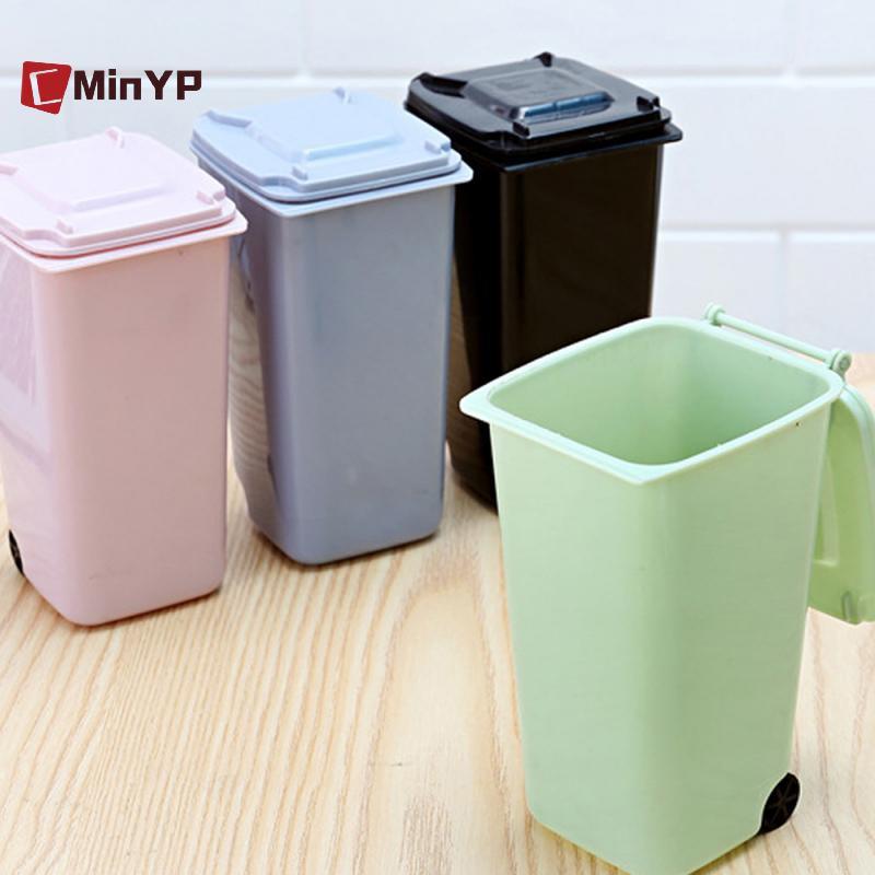 CMinYP Mini Để Bàn Thùng Rác Thùng Rác Nhựa Có Nắp Hộ Gia Đình Sạch Thùng Rác Để Bàn Vinh Quang